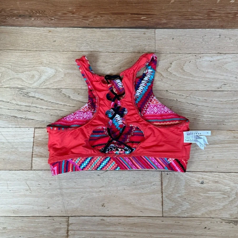 Seafolly Desert Tribe Bikini Top, Size Small